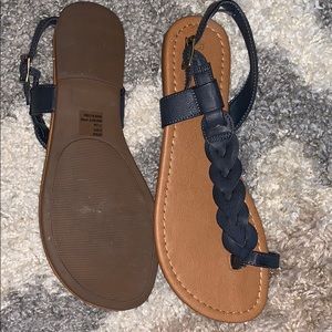 Braided navy sandals